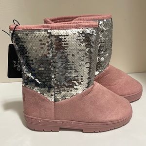 Bebe‎ Microsuede Sequin Faux Fur Lined Winter Boot